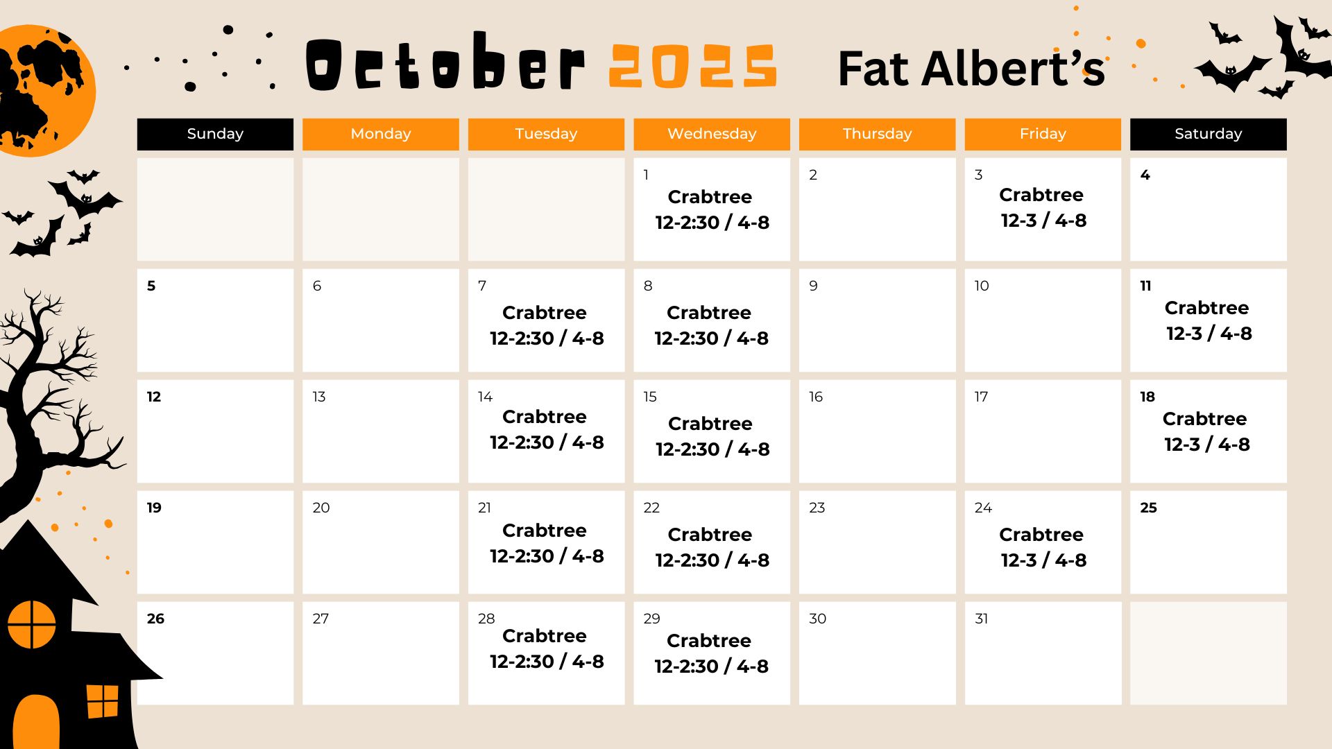 September 2025 food truck schedule